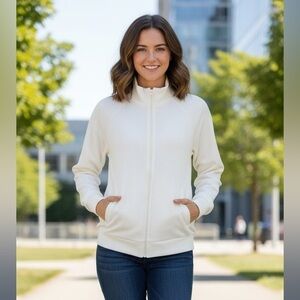 3/25$ (Mix) NWT  la Mode Zipper Jacket White Small